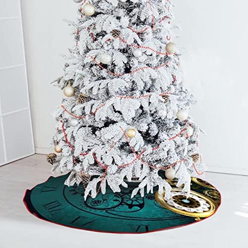 דפוס שעון כיס עתיק של ציוד עץ חג המולד חצאית עץ חג המולד רך מחצלת חג המולד לקישוט חג המולד למסיבת חג 30 x30