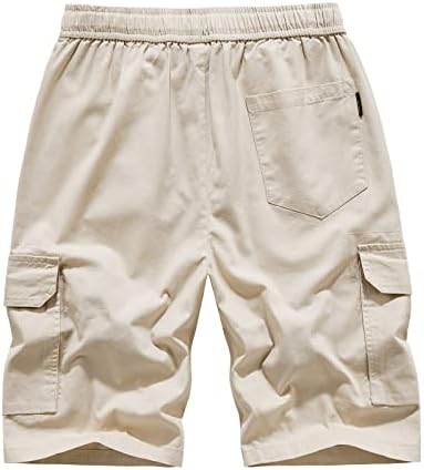מכנסי מטען של 4 ז'וזי מכנסיים קצרים מרובי כיסים אימון מכנסי כותנה מזדמנים מפעילים מכנסי כושר קצרים משקל קלים עם מותניים אלסטיים
