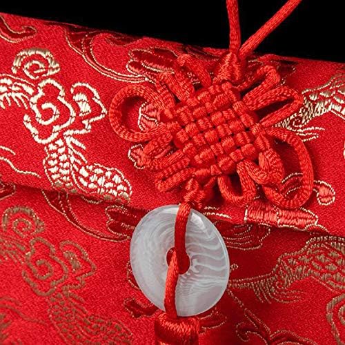 משי אדום מעטפות, 4 יחידות הונגבאו רקמת מתנת כרטיס מעטפות מזל כיסים הסיני חדש שנה קישוטי לשנה חדשה אביב פסטיבל חתונה