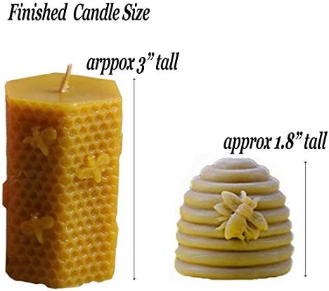 דבורה חלת דבש עובש נרות סבון סבון- Buytra 2 חבילה 3D סיליקון עובש לסיליקון לתואר דבורים תוצרת בית, סבון, בר קרם, פונדנט, שוקולד, ממתקים, קישוט עוגה, חימר פולימר פיו