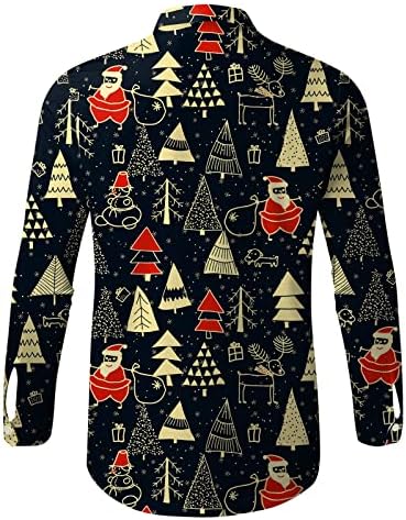 חולצות שמלת שרוול ארוך של ווקאצ'י של ווקאצ'י חג המולד של שלג שלג גרפי רגיל כפתור מזדמן כפתור מזדמן, חולצה פורמלית עסקית