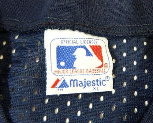 1983-90 מלאכים בקליפורניה משחק ריק הונפק תרגול חבטות כחול ג'רזי XL 887 - משחק משומש גופיות MLB