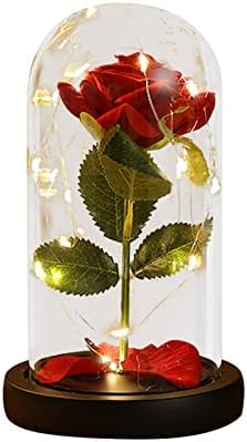 Sobeikre יום האהבה מתנה קישוט ורדים קישוט שקוף כיסוי אקרילי אור פולט פולט אור יציר