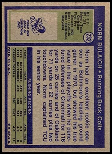 1972 Topps 232 נורם Bulaich Baltimore Colts NM+ Colts TCU