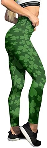 מכנסי Vickyleb המזל ריצה לנשים מכנסיים מכנסיים הדפסים טובים פילאטיס לחותלות יוגה מכנסיים ירוקים בתוספת יוגה בגודל