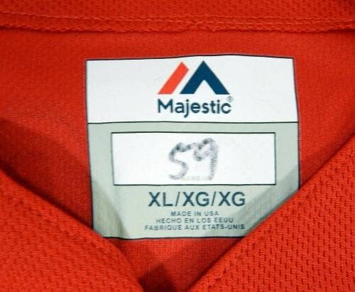 פילדלפיה פיליז מאט קרון 10 משחק השתמשו בג'רזי אדום הרחבה ST XL 988 - משחק משומש גופיות MLB
