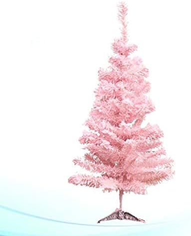 AMOSFUN קישוט לחג המולד עץ יצירתי נוהר עץ דקורטיבי ורוד מלאכותי מקורה עץ חג המולד מסגרת מסגרת מתנה ציוד לקישוטים לחצר גרדן 60 סמ