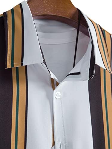 כפתור פסים של גורליטר לגברים במורד חולצות שרוול קצר חולצות קיץ