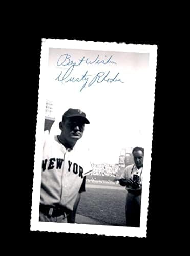 Dusty Rhodes JSA COA חתום וינטג '4x6 1950 הענקים של ניו יורק ענקים מקוריים - תמונות MLB עם חתימה