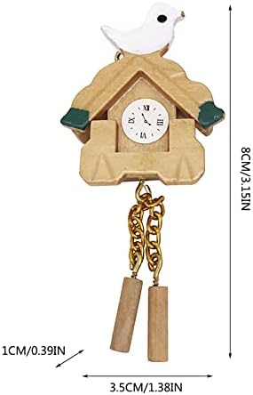 DBYLXMN אהבה פסל סימולציה מעץ מיני בובת ציפור שעון שעון שעון בית דגם שולחן עבודה קישוט קישוט לחג המולד