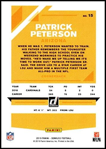 2019 דונרוס 15 פטריק פיטרסון NM-MT אריזונה קרדינלים מורשה רשמית כרטיס מסחר בכדורגל NFL