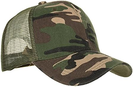 יוניסקס רשת נהג משאית כובע הסוואה בייסבול כובע דיג כובע לגברים נשים קיץ רשת חזרה שמש כובע מתכוונן