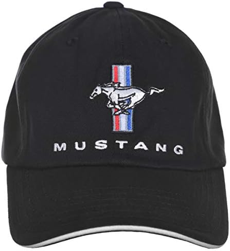 משובץ דגל גברים של פורד מוסטנג כובע תלת בר פוני לוגו מתכוונן שחור כובע