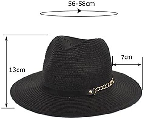 שרשרת אקרילית קש שטוח כובע עליון רטרו כובע רטרו סאן כובע נופש נופש כובע דלי דלי עם מיתרים פעמון