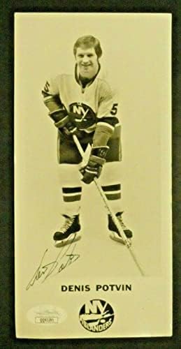 דניס פוטווין חתום על הוקי 3.75x8 עם JSA COA - תמונות NHL עם חתימה