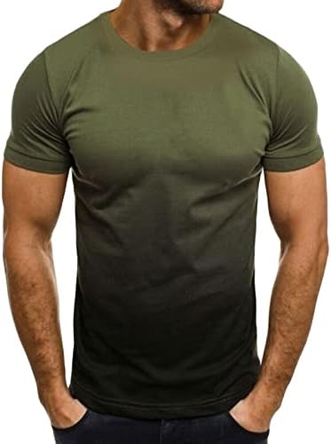חולצת טי-שיפוע תלת מימד לגברים אתלטי פשוט חולצת טריקו צבעונית בצבע אחיד