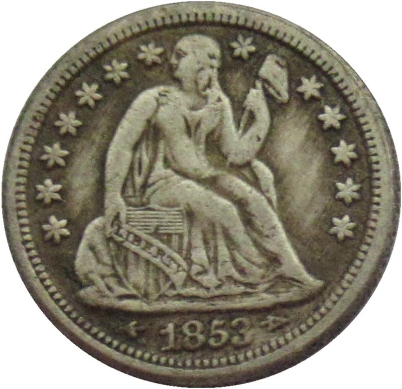 דגל אמריקאי 10 סנט 1853 מטבע זיכרון מצופה כסף מצופה