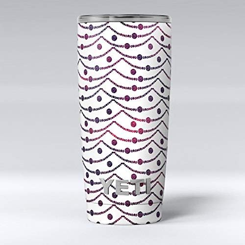 תכנן קווי חשמל של Skinz Polka Dot עם מיני לבבות - ערכת גלישת ויניל מדבקות עור תואמת את כוסות הכוס הקירור של Yeti Rambler יותר
