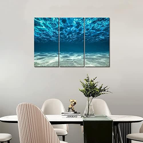3 פאנל כחול אוקיינוס ​​אוקיינוס ​​קיר קיר ציור על בד התמונות יצירות אמנות מודרניות לעיצוב בית משרדי