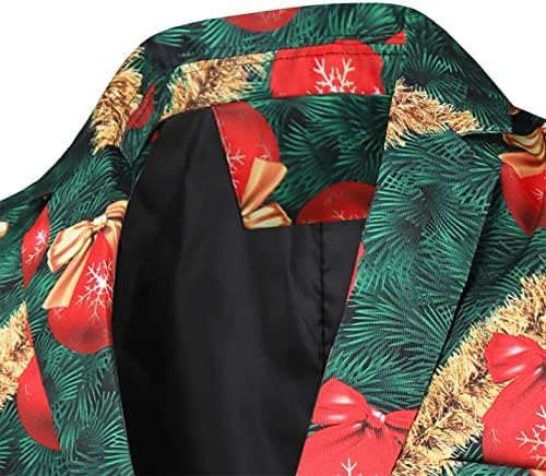 גברים Akimpe 2 חלקים לחג המולד תלבושות חליפה מודפסות, 1 PC צמרת ז'קט דו צמרות + 1 pc ארוכות מכנס אופנה מזדמן סטים
