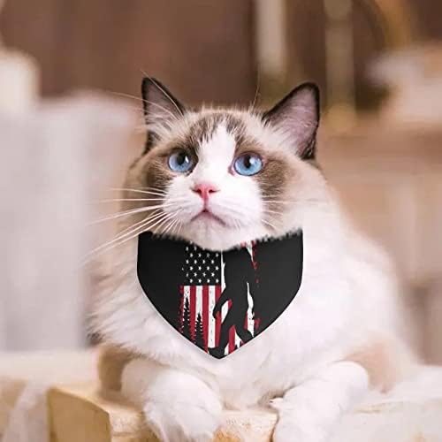 ביגפוט ודגל אמריקאי כלב בנדנה מתכווננת צווארון חיות מחמד צעיף משולש חמוד קרכיט לחתולי כלבים