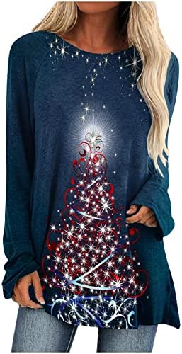 חולצת טוניקה טוניקה לנשים חג המולד סווטשירט סווטשירט נשים שרוול ארוך חולצת טריקו