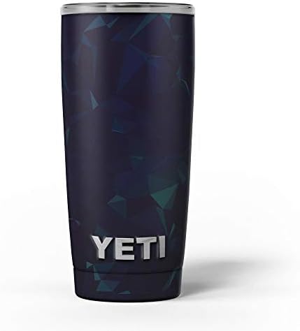 עיצוב Skinz Blue Geometric V13 - ערכת גלישת ויניל מדבקות עור תואמת לכוסות הכוס של Cooler Cooler של Yeti Rambler