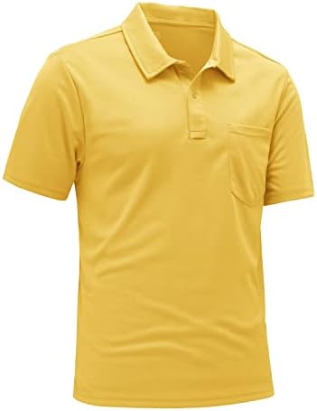 חולצות פולו לגברים של Ysento כושר יבש עם שרוול קצר צווארון גולף גולף חולצות עם כיס