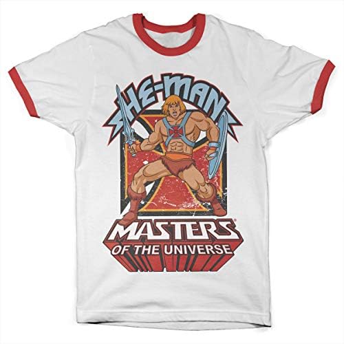 Masters of the Univeryse מורשה רשמית של חולצת הטריקו של He-Man Ringer Mengh