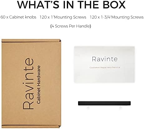 Ravinte 60 Pack 6 '' ארון מרובע מושך משוך מט מפלדת נירוסטה מגירת מטבח מושך ידיות ארון 6 אורך, 3-3/4 מרכז חור