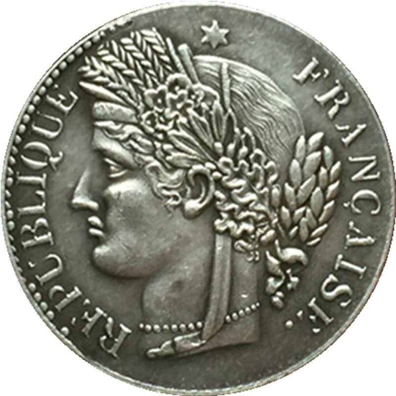 1878 מטבע צרפתי טהור נחושת טהורה מכסף מצופה עתיק כסף עתיק אוסף מטבעות יכולת לנשוף