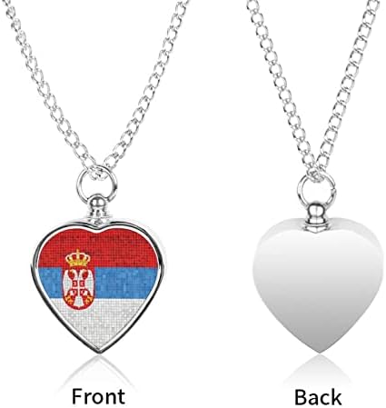 דגל של סרביה לחיות מחמד כד שרשרת עבור אפר סגסוגת לב שריפת גופות תכשיטי זיכרון תליון אפר מחזיק עבור כלב חתול