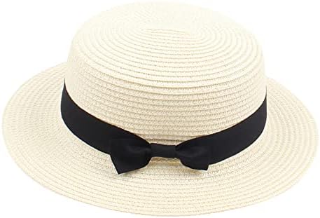 ילדות קטנות קש SAN כובע קיץ כובע חוף כובע מתקין כובעי תינוקות תקליפים שופעים רחבים עם כובע קשת לילדים