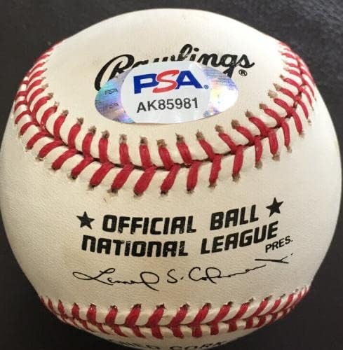 אדי מת'וס HOF 78 חתום בייסבול בליגה הלאומית, PSA COA - כדורי בייסבול עם חתימה